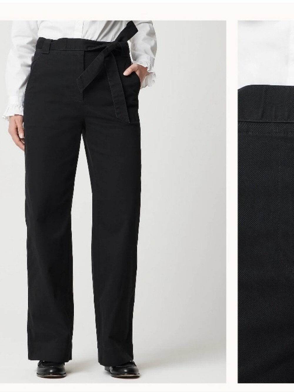 J Crew NWT Twill wide-leg tie-waist chino Pants Slacks Khakis 10 CO124